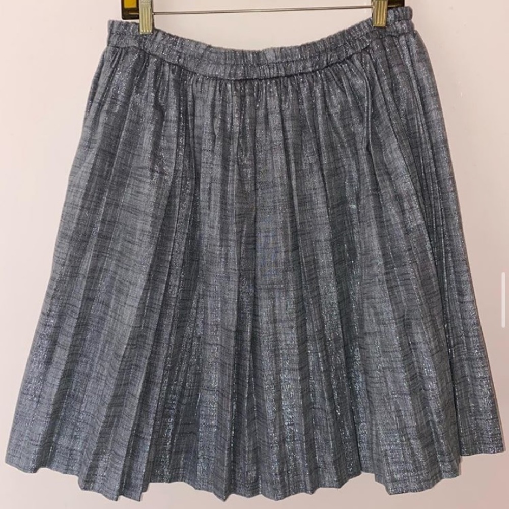 Metallic pleated skirt
